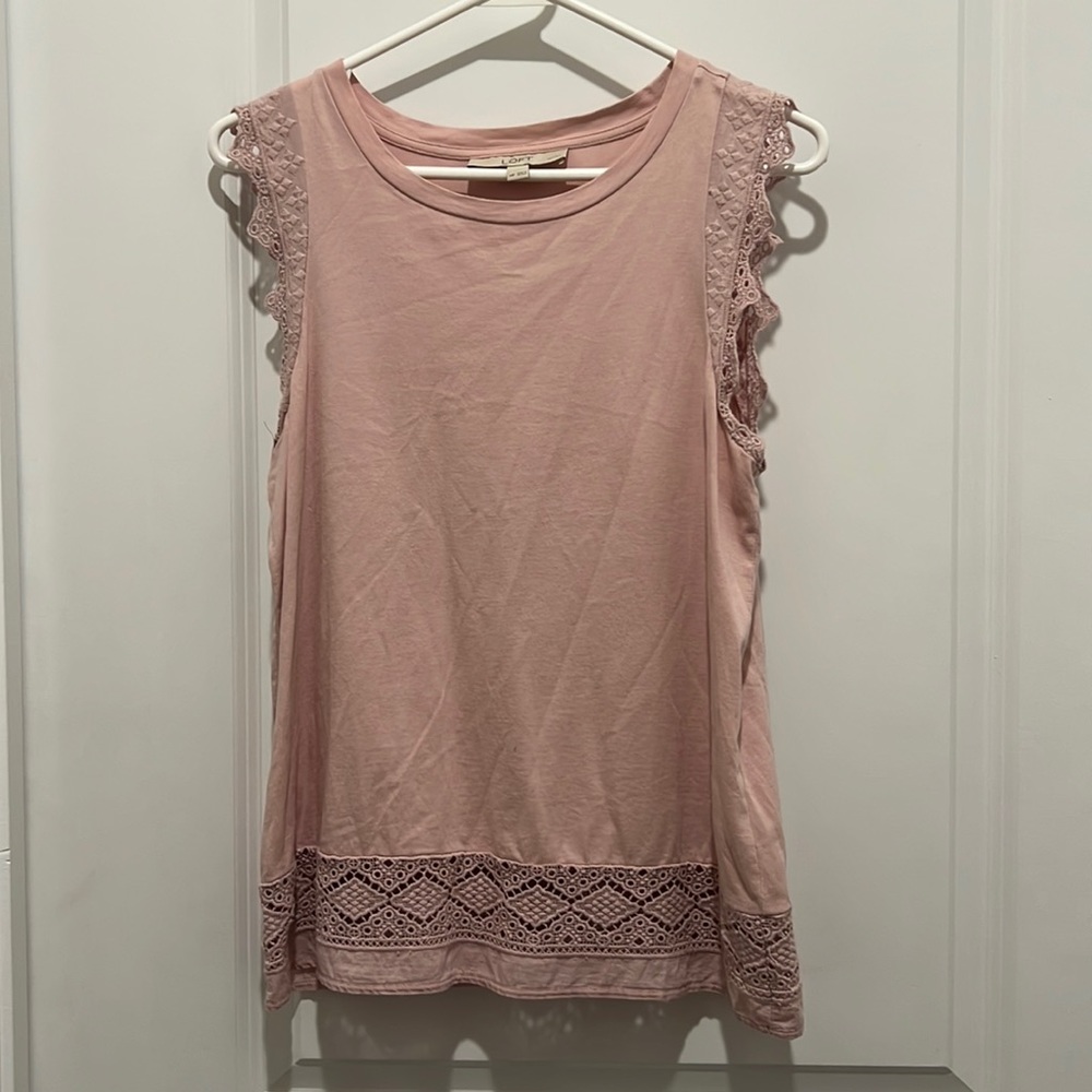 Ann Taylor Loft Sleeveless Hem Tank Top Women’s Size Petite Medium - Picture 1 of 3